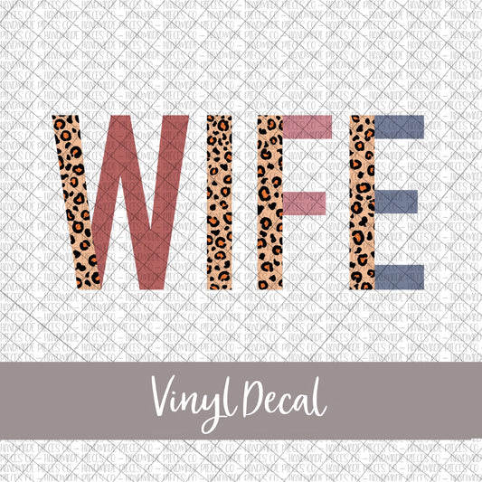 Wife Vinyl Decal, Leopard and Boho