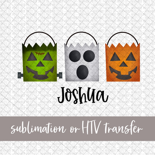 Halloween Candy Bag Trio - Name Optional - Sublimation or HTV Transfer