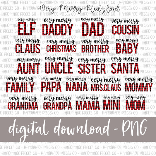 Very Merry Plaid - Multiple Names - Digital Download