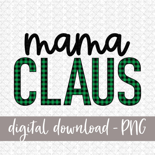 Mama Claus, Green Buffalo Plaid - Digital Download