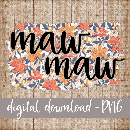 MawMaw Brushstroke, Floral 7 - Digital Download