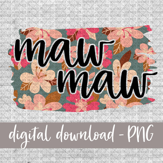 Maw Maw Brushstroke, Floral 8 - Digital Download