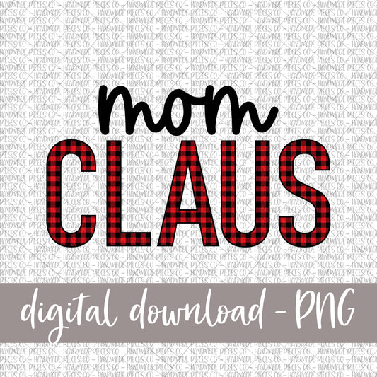 Mom Claus, Red Buffalo Plaid - Digital Download