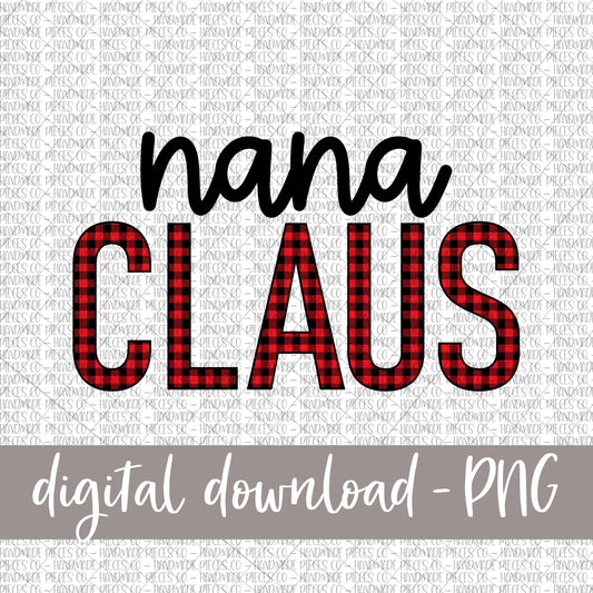 Nana Claus, Red Buffalo Plaid - Digital Download