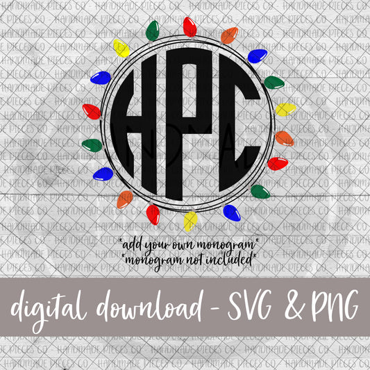 Christmas Lights Wreath - Digital Download