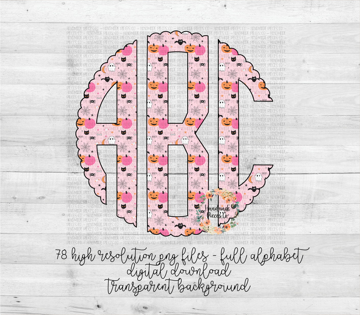 Halloween Mix, Pink Monogram - Multiple Styles - Digital Download