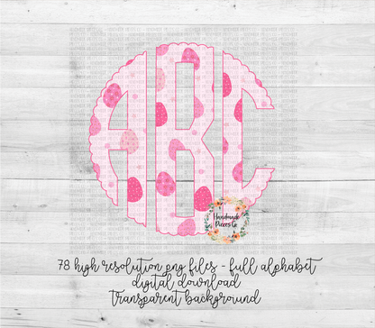 Easter Egg, Pink Monogram - Multiple Styles - Digital Download