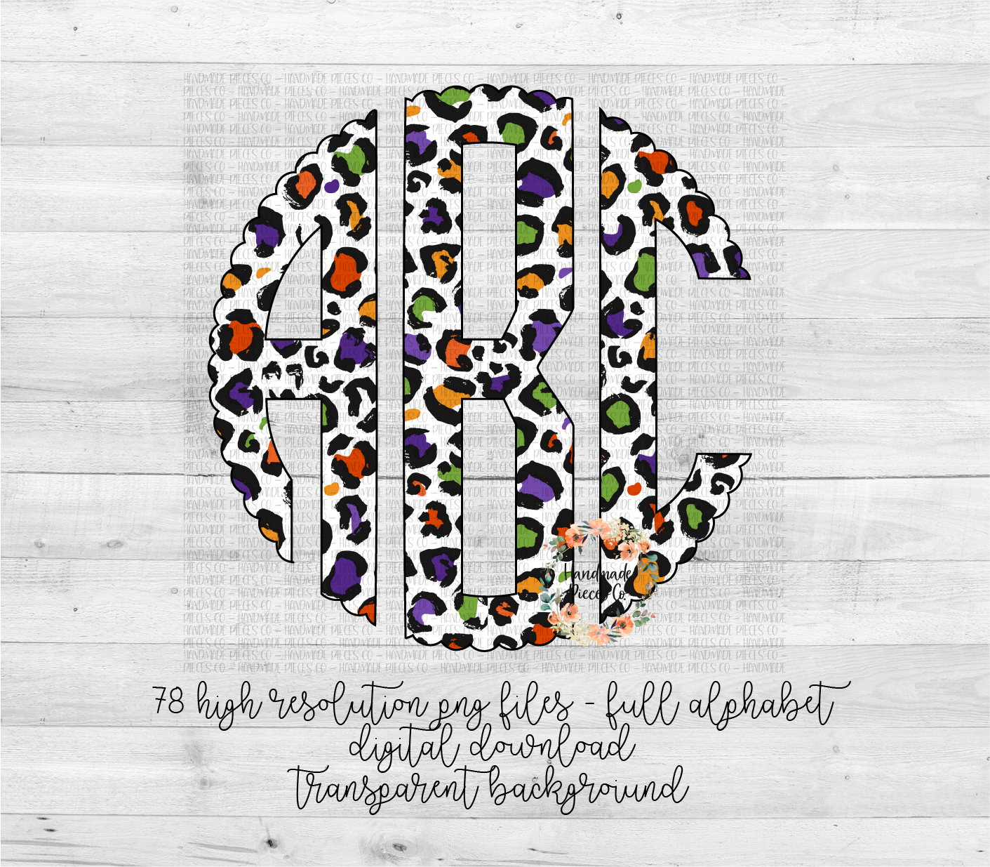 Halloween Monogram, Leopard Pattern 1 - Multiple Styles - Digital Download