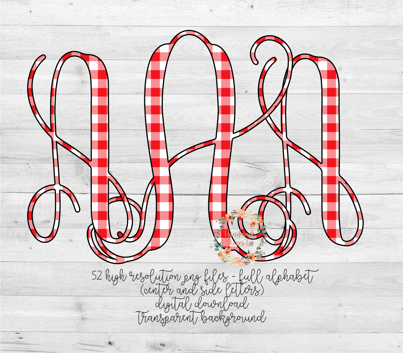 Buffalo Plaid, White and Red - Multiple Styles - Digital Download