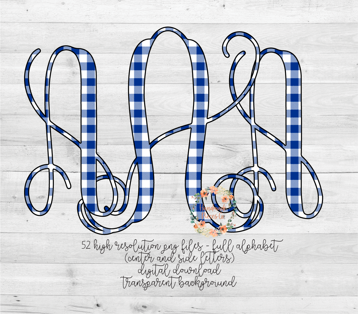 Buffalo Plaid, White and Blue - Multiple Styles - Digital Download