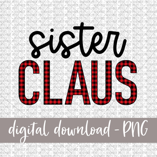 Sister Claus, Red Buffalo Plaid - Digital Download