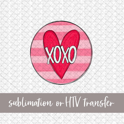 XOXO Heart with Background- Sublimation or HTV Transfer