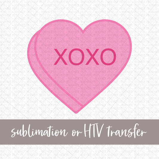 XOXO Candy Heart, Pink - Sublimation or HTV Transfer