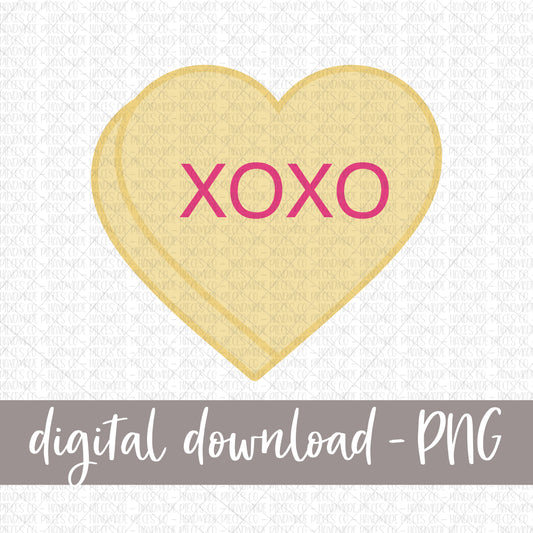 XOXO Candy Heart, Yellow - Digital Download