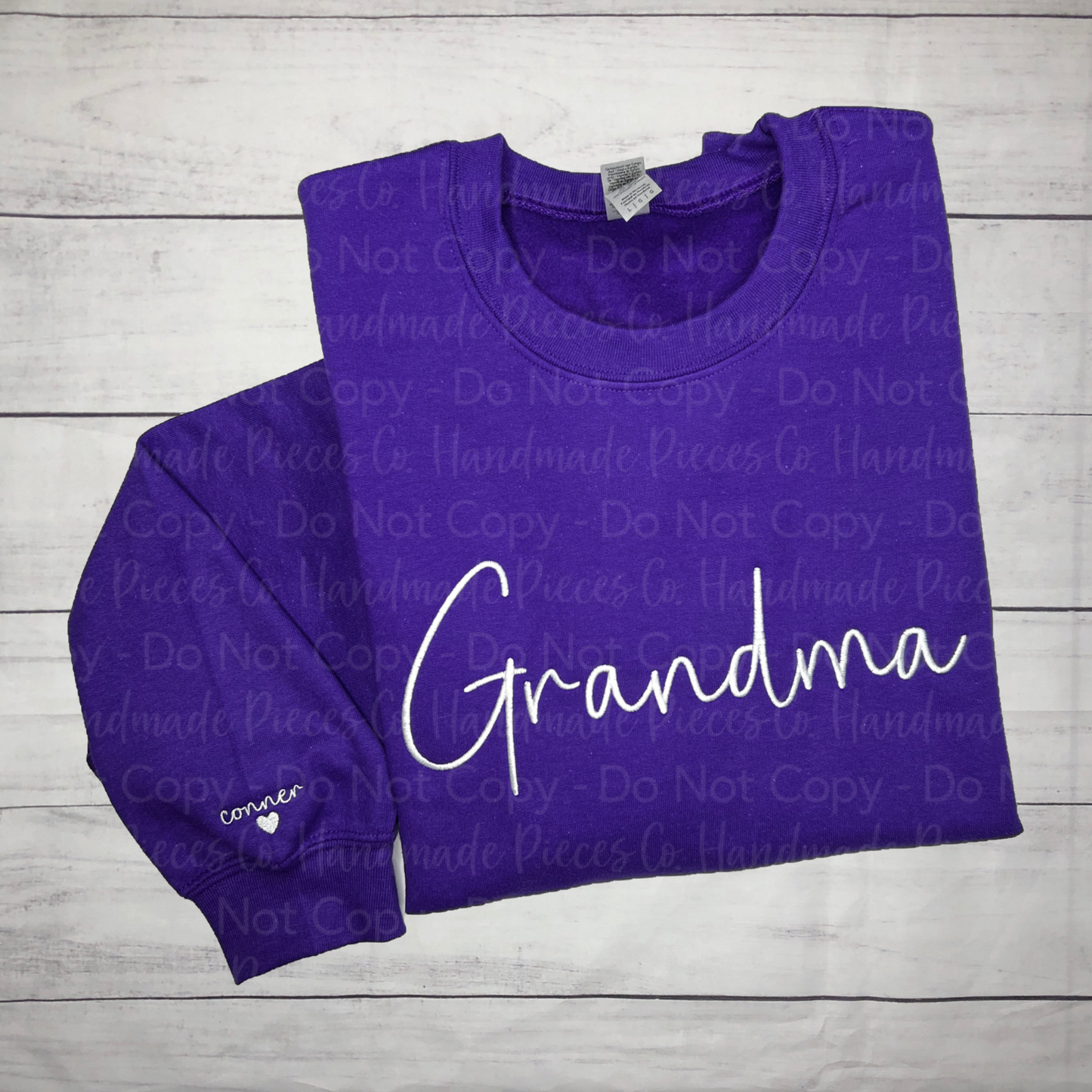 Custom Name with Sleeve Embroidered Sweatshirt or Hoodie