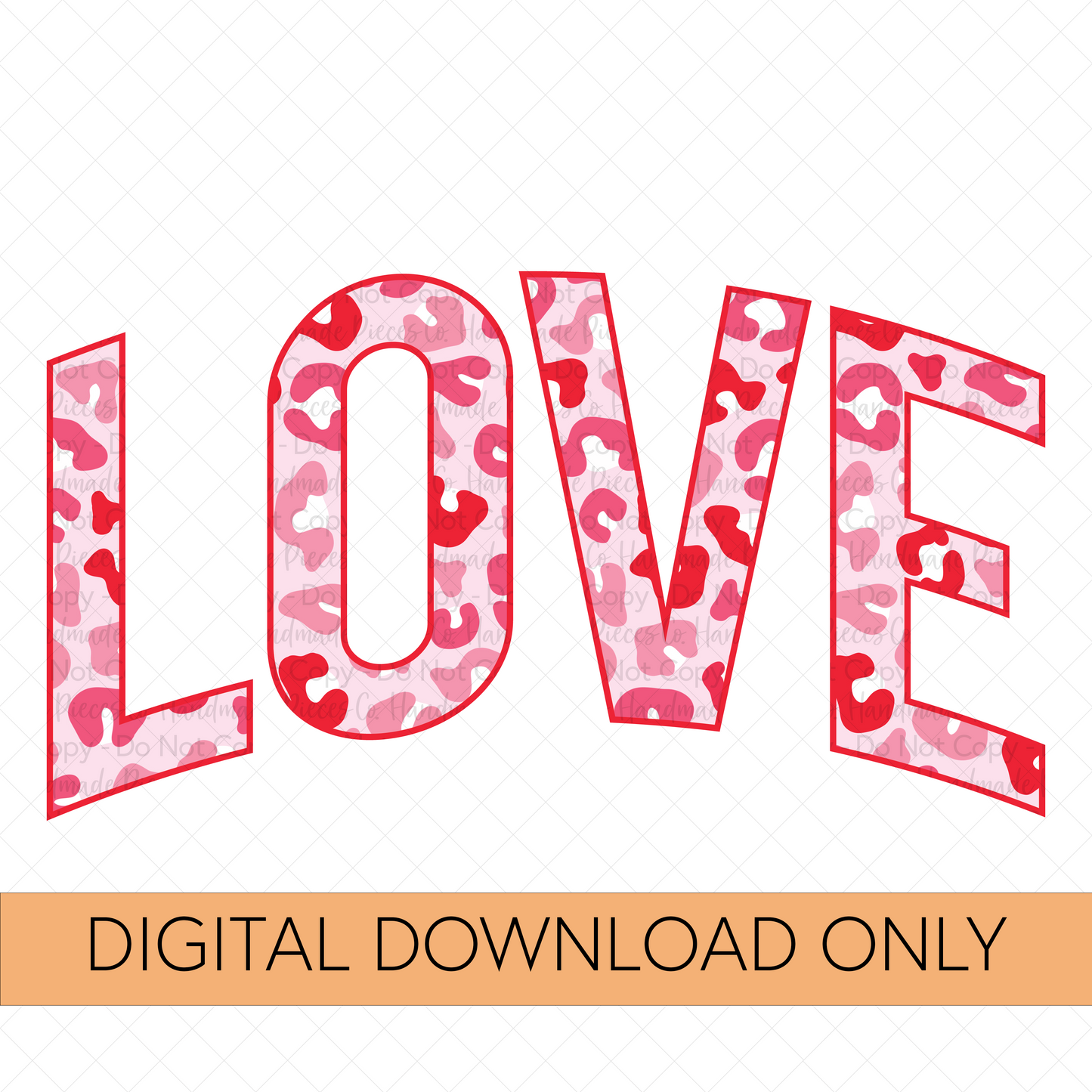 Love, Pink Leopard, Arched - Digital Download