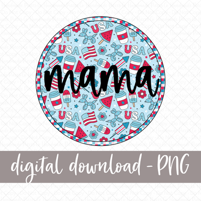 Mama Patriotic Circle PNG - Digital Download