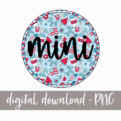 Mini Patriotic Circle PNG - Digital Download