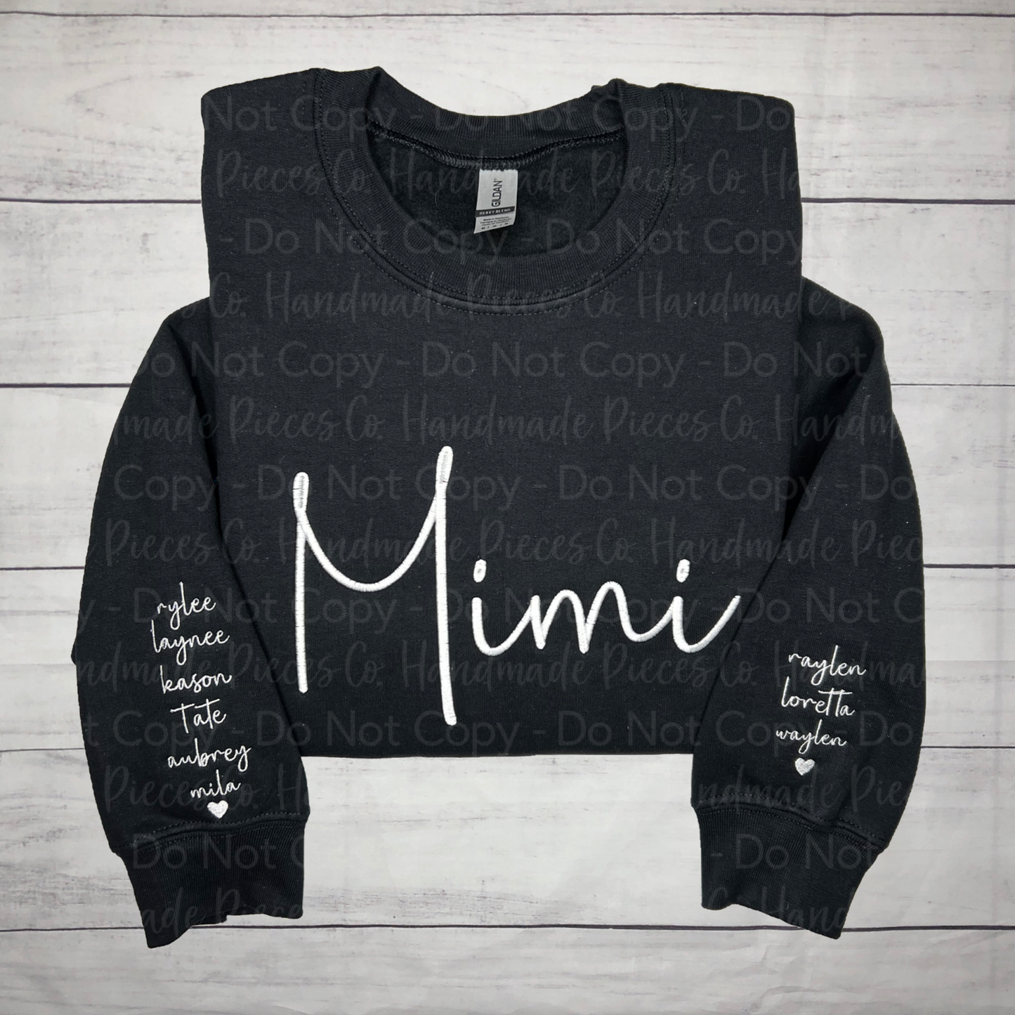 Custom Name with Sleeve Embroidered Sweatshirt or Hoodie