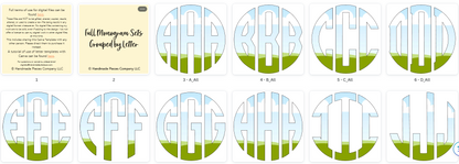 Fillable Canva Circle Monogram Set - Digital Download