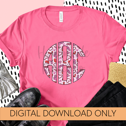 Howdy Valentine Monogram - Multiple Styles - Digital Download