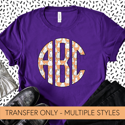 Ghosts Monogram, Orange - Sublimation or HTV Transfer