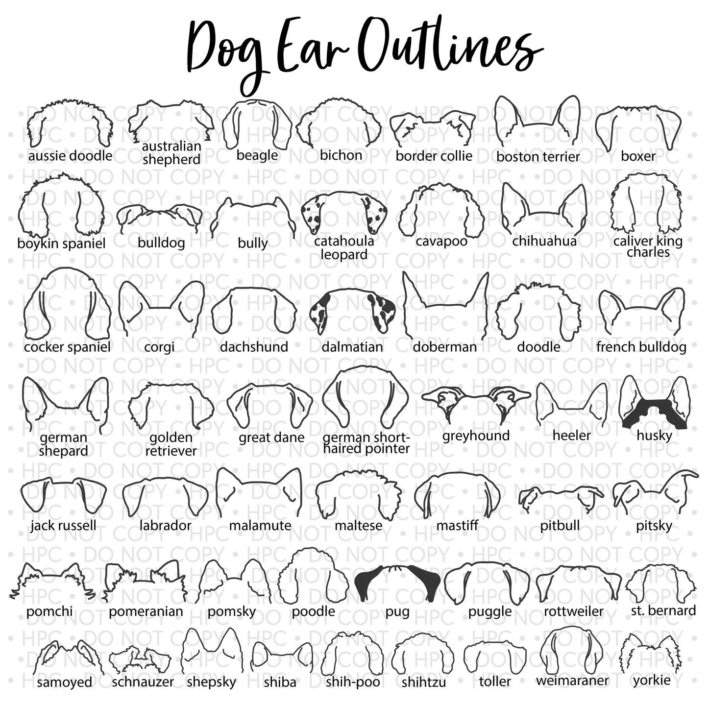 Cat/Dog Ear Outline Embroidered Garment