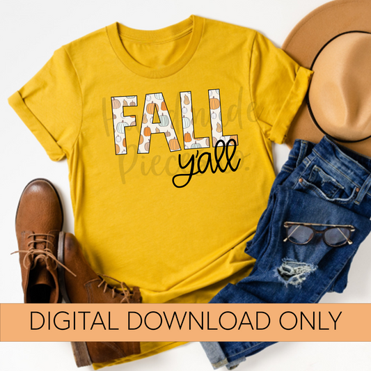 Fall Y'all, Color Pumpkin Background - Digital Download