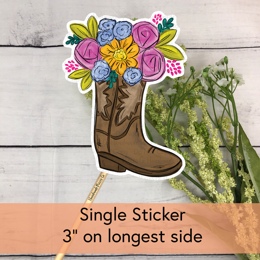 Floral Boot  - Vinyl Sticker