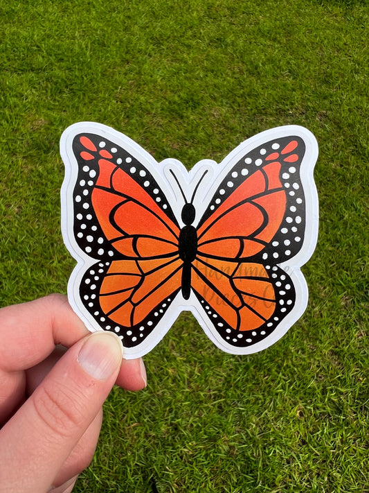 Butterfly, Orange - Vinyl Sticker