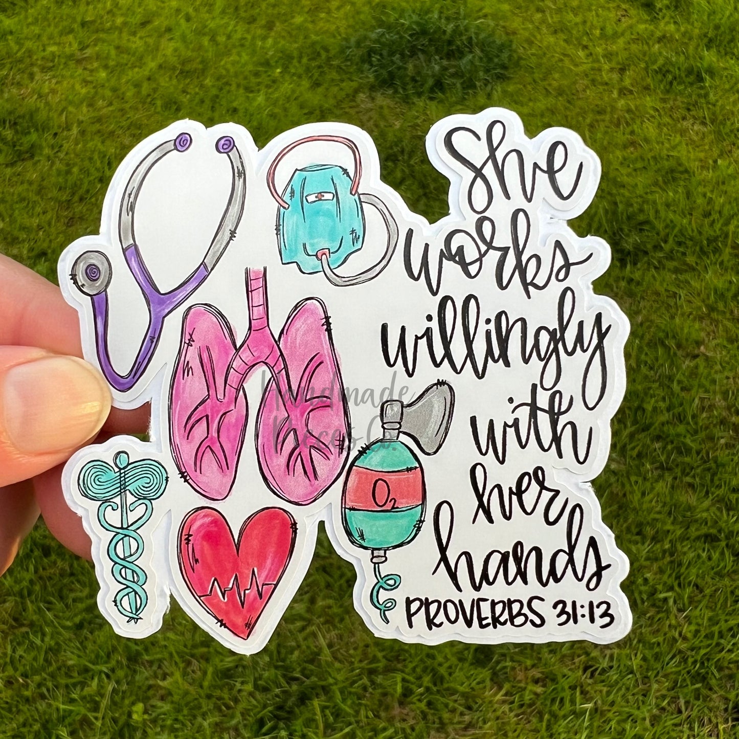 Respiratory Therapist, She Works Willingly - Vinyl Sticker