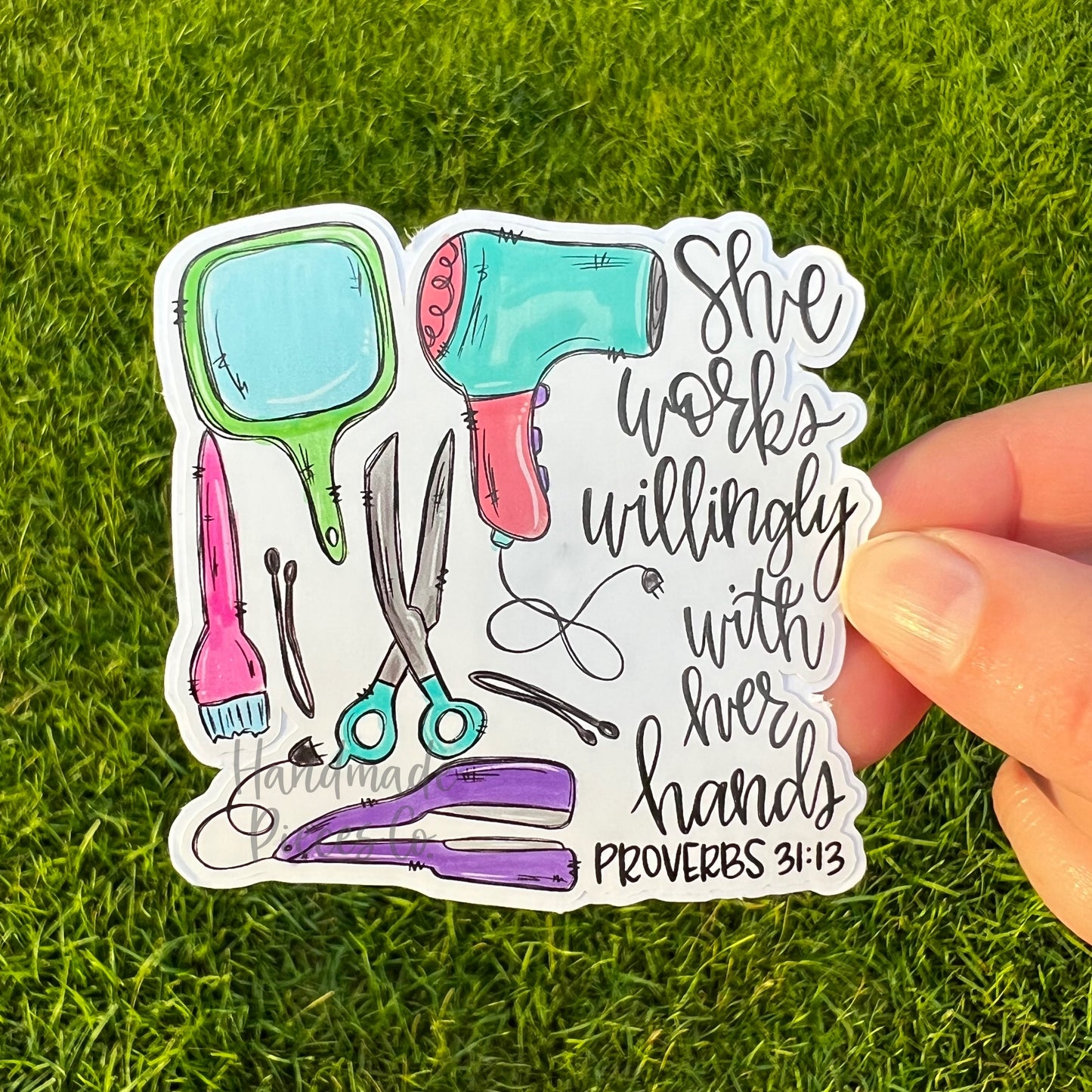 Hair Stylist, She Works Willingly - Vinyl Sticker