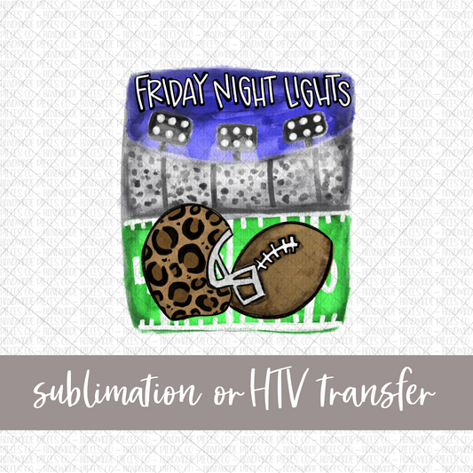 Football, Friday Night Lights, Leopard Helmet - Sublimation or HTV Transfer