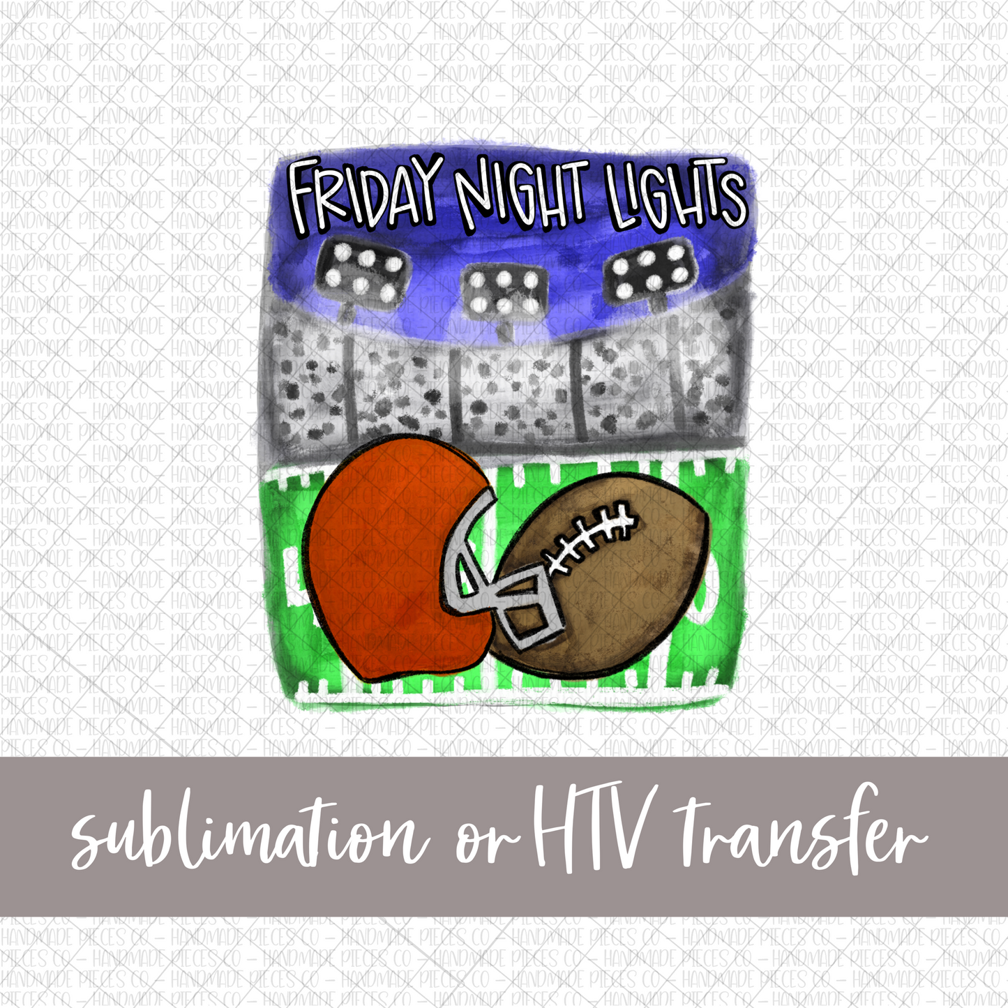 Football, Friday Night Lights, Burnt Orange Helmet - Sublimation or HTV Transfer