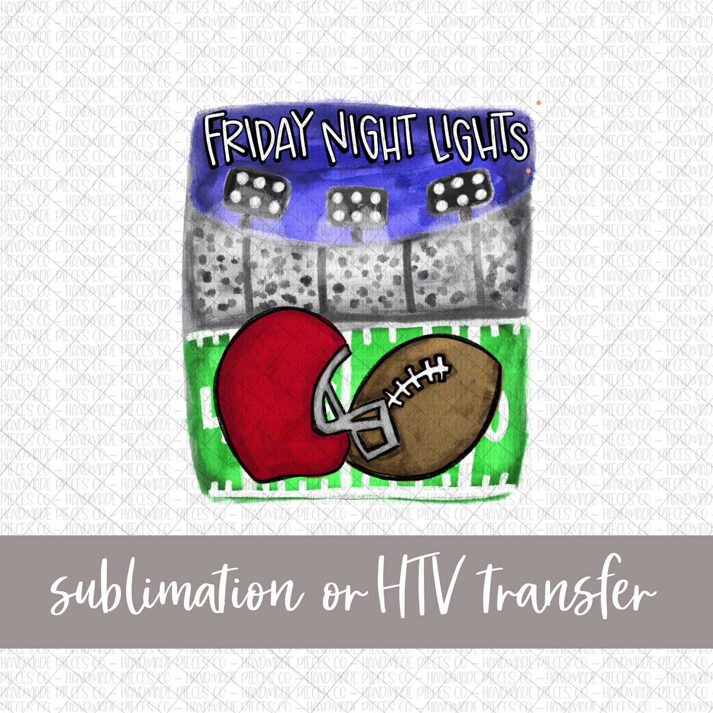 Football, Friday Night Lights, Crimson Helmet - Sublimation or HTV Transfer