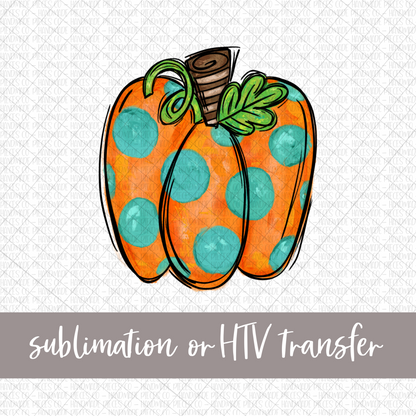 Pumpkin, Polka Dot - Sublimation or HTV Transfer