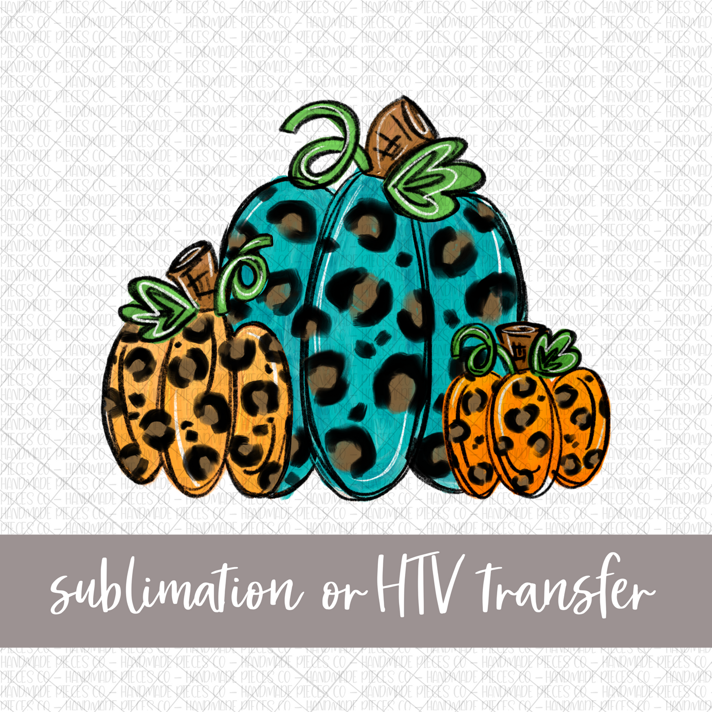 Doodle Pumpkin Trio, Leopard - Sublimation or HTV Transfer