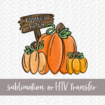 Pumpkin Trio, Pumpkin Patch - Sublimation or HTV Transfer