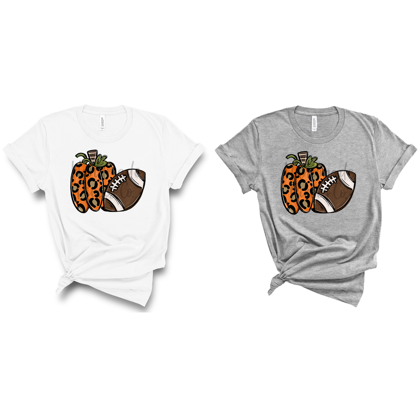 Pumpkin Leopard and Football - Sublimation or HTV Transfer