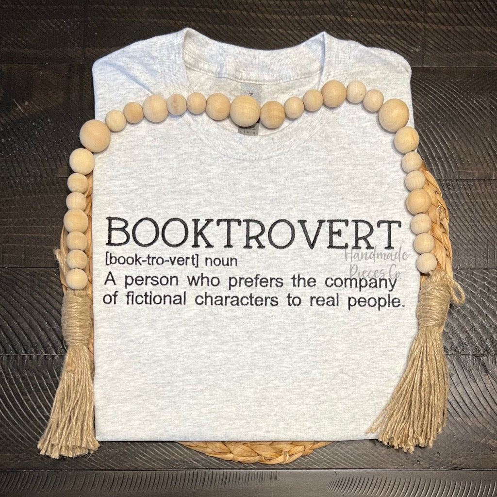 Sample Collection - Booktrovert Embroidered Short Sleeve TShirt - Size Large