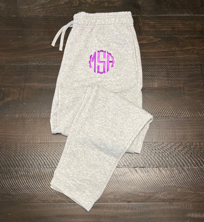 Wholesale - Embroidered Monogram Joggers - Adult