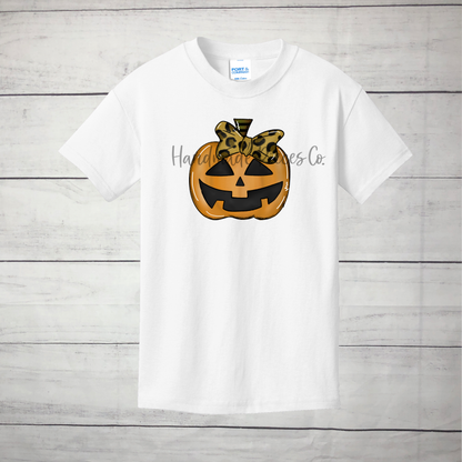 Jack O Lantern with Bow Graphic Shirt