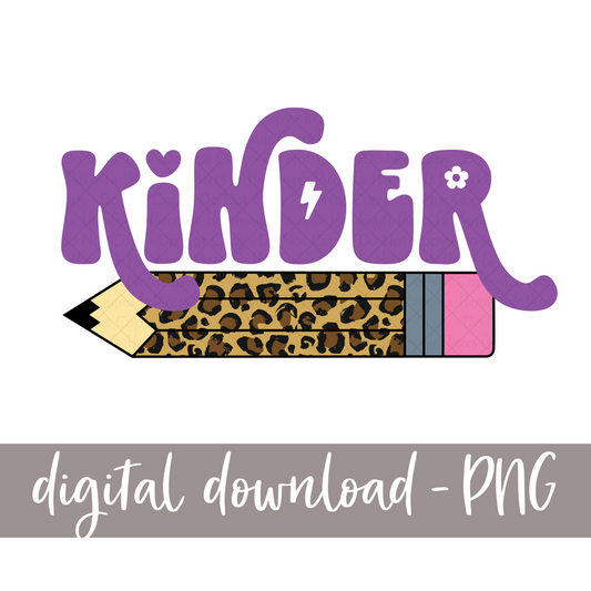 Kinder, Pencil - Leopard (Retro Font)