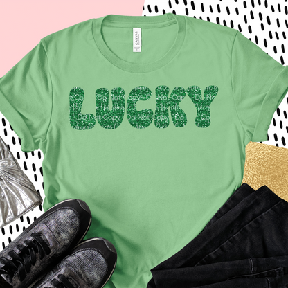 Lucky, Green Glitter - Sublimation or HTV Transfer