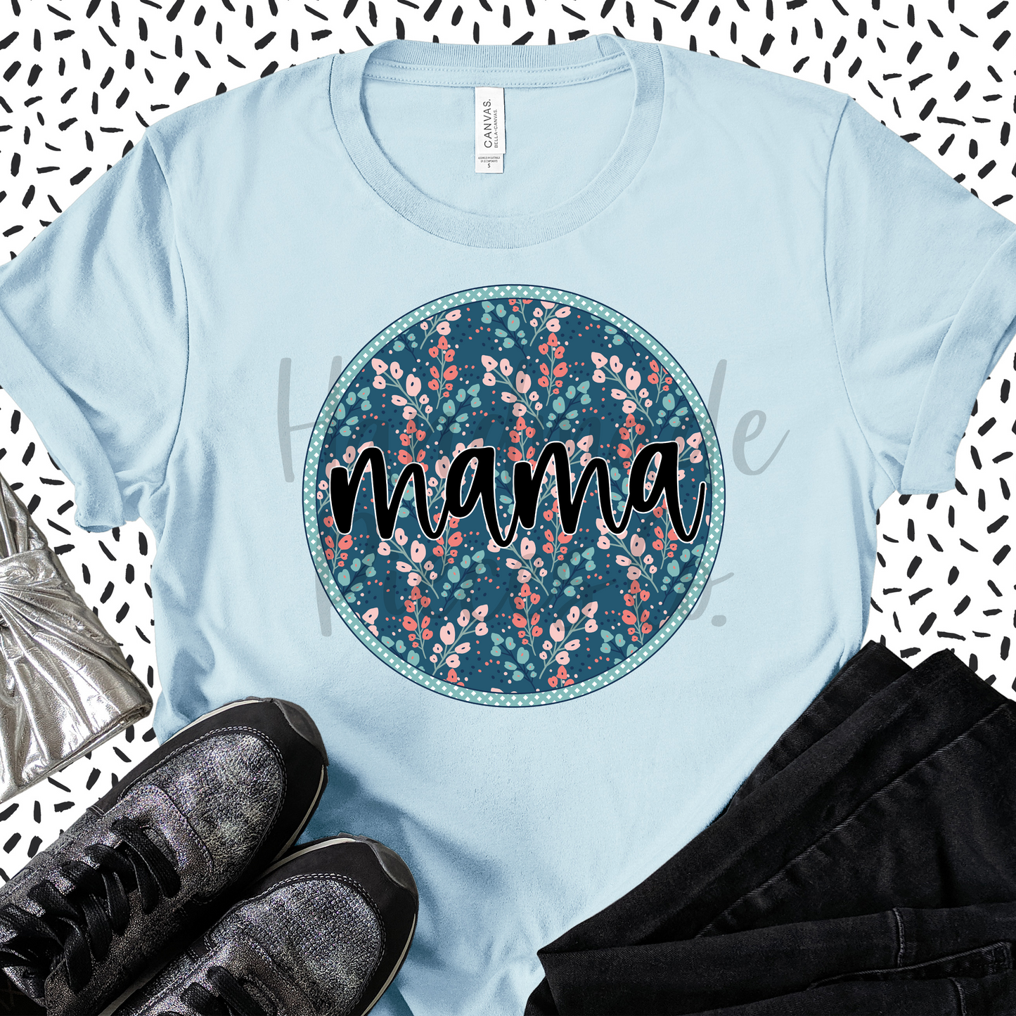 Mama PNG, Circle Bright Floral - Digital Download