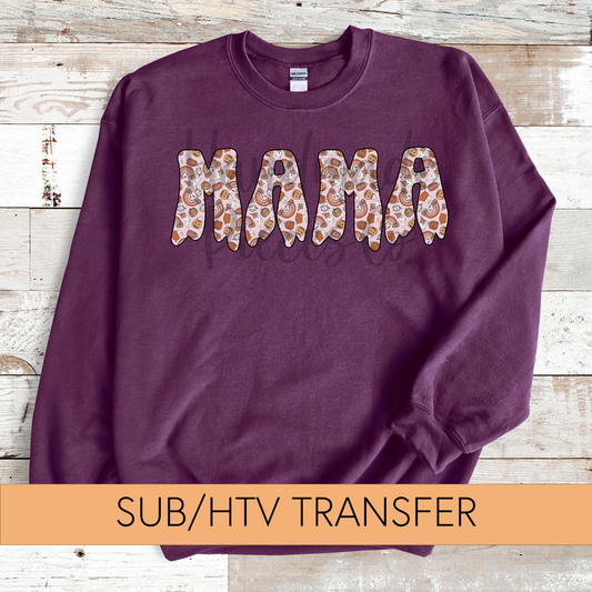 Mama, Halloween Doodles, Pink - Sublimation or HTV Transfer