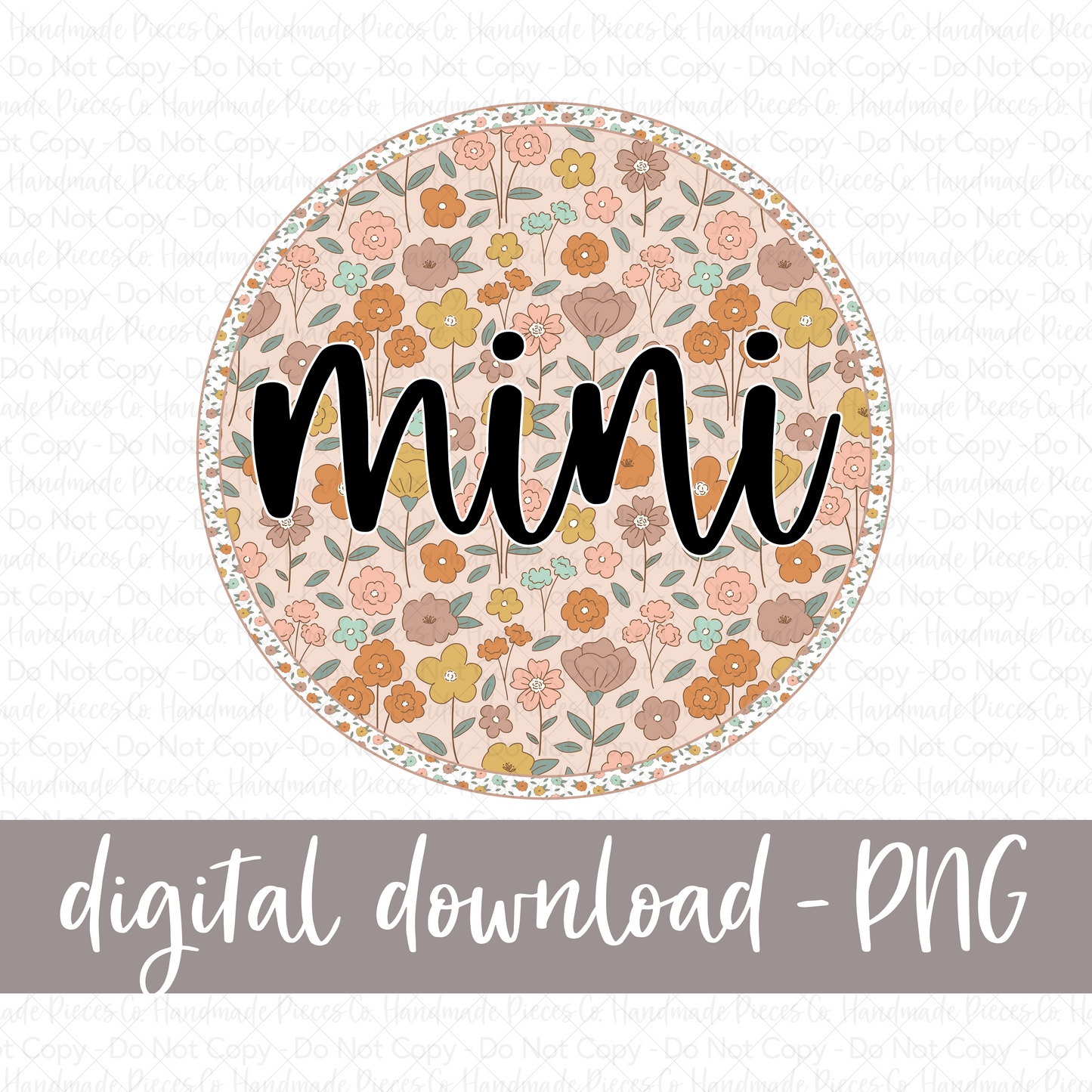 Mini PNG, Circle Bohemian Spring - Digital Download