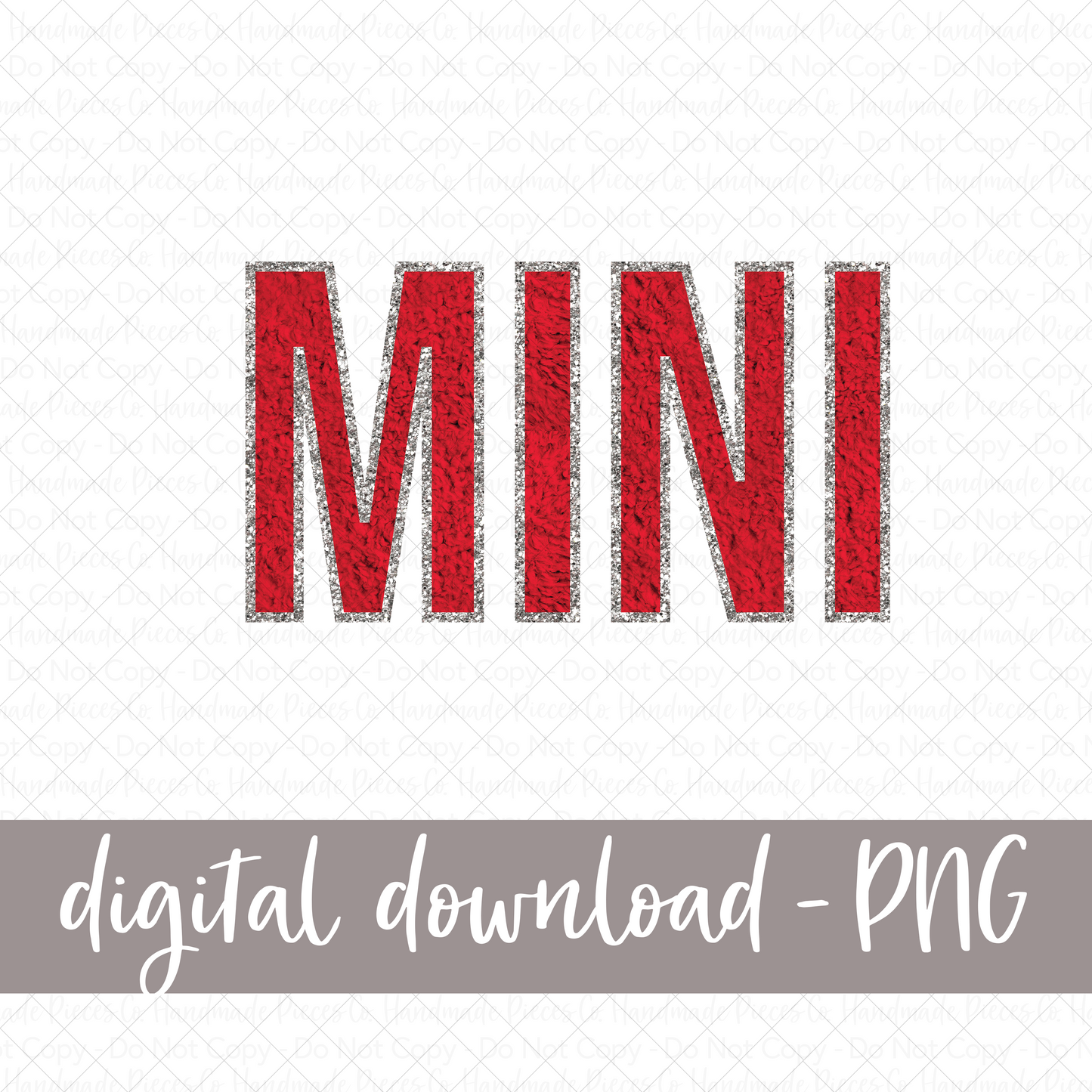 Mini, Chenille - Red - Digital Download