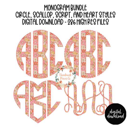 Flower Show Monogram - Multiple Styles - Digital Download