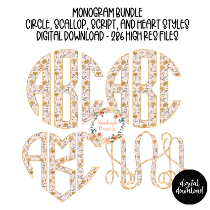 Marigold Monogram - Multiple Styles - Digital Download